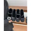 Zapatos Mary Jane de tacón alto con forro de felpa gris, con aumento de altura interior, estilo gris de moda, populares entre los influencers