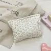 3611 Bolsa de Mano Acolchada con Forro de Flor de Rompecabezas Coreano Bolsa de Cosméticos para Mujer Bolsa de Almacenamiento Portátil de Gran Capacidad