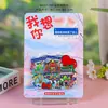 Imán para Refrigerador Yanji Producto Cultural Creativo de Metal con Fuentes de Tendencia Nacional, Fuente Yanji, Imán para Refrigerador Souvenir de la Montaña Changbai con Temática de Niña