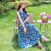 Nuevo vestido de algodón y seda para mujer, chaleco sin mangas para madres, elegante y de alta gama, exquisito vestido largo de verano para vacaciones en la playa y en la costa