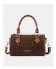 Bolsa de Hombro de Nicho Retro Estilo Coreano Nueva Primavera Moda Estampado de Leopardo Color Sólido Bolso Cruzado Tipo Cubo para Viajes