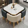 Mesa Redonda y Sillas Redondas Pequeñas Modernas Populares para Recepción, Negociación, Cafetería de Té con Leche, Oficina de Ventas, Hogar