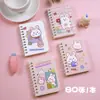 Caderno Pequeno de Espiral Caderno de Desenho A7 Fofo Mini Portátil Bolso com Aba Calças Bloco de Notas Presente Estudante Escola Primária
