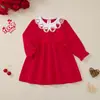 Vestido de Malha de Algodão Bordado com Amor para Meninas, Novo para 2025, Dia dos Namorados, Absorvente de Suor, Respirável, Manga Longa
