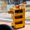 Mesita de noche nórdica con armario de almacenamiento giratorio de 360 grados, carrito móvil, cajón de dormitorio vintage moderno