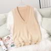 Chaleco para Mujer Primavera y Otoño Manga Corta Nuevo Estilo Universitario Suéter Chaleco Ropa Exterior Estilo Coreano Chaleco para Mujer Versátil Chaleco