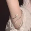 Pulsera de Nudo de Bambú para Mujer, Colgante de Paz, Loto Paso a Paso, Abierta, Personalizada, Gama Alta, Pulsera Versátil para Mejor Amiga 2023 Nuevo