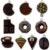 Mistura 10 Séries Marrom Café Bolo de Chocolate Grãos de Café Pingentes para Pendurar em Bolsas Celulares Correntes Acessórios de Joias