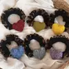 Diadema de Encaje con Estampado de Leopardo y Corazón para Mujer, Cuerda para el Cabello de Fieltro de Lana de Alta Gama, Banda Elástica de Alta Elasticidad, Accesorio para el Cabello para Mujer