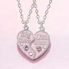 Amazon Transfronterizo Collar Nuevo Carta Hermana Mayor Hermana Menor Mejor Amiga Parche de Corazón Collar