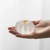 Tapa y Base de Cristal Transparente Esmerilado con Forma de Calabaza para Taza de Té para Juego de Té Kung Fu, Accesorio para el Hogar