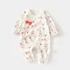 Roupa Borboleta de Algodão Gelo Oxigênio para Recém-Nascidos Meninas, Macacão Fino de Verão, Roupa de Ar Condicionado para Bebês, Macacão de Engatinhar