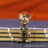 Chaveiro de Latão do Mickey Mouse Pingente Pequeno Enfeites Pequenos Fofos para Mesa Presente Criativo Design Exquisito Zodíaco