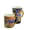 Taza de Pintura al Óleo Cerámica Creativa Mango Dorado Hogar Oficina Té de la Tarde Venta al por Mayor Regalo Más Logo Taza de Porcelana Hueso Taza de Agua