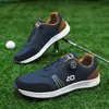 Nuevos zapatos de golf transfronterizos para hombre, impermeables, antideslizantes, con hebilla giratoria, zapatos deportivos casuales, en stock, directo del fabricante