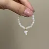 Mini Labubu Cuarta Generación Caja Sorpresa Ropa de Muñeca Collar Colgante Labubu 26 Letras Collar de Perlas Accesorios de Joyería