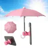 Manguera Metálica Curva para Paraguas de Motocicleta con Soporte de Clip, Paraguas Pequeño con Protección Solar para Teléfonos Móviles, Directo del Fabricante