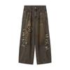 Cleanfit Marca Nacional de Moda Pantalones Vaqueros para Pareja Estilo Retro Americano Agujeros Raspados Desgastados Lavados Pantalones Rectos Holgados