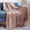 Manta tejida, manta de sofá, manta fina con borlas, manta para aire acondicionado de oficina, manta para ventana de mirador, manta para siesta de verano, manta pequeña
