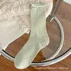 Meias Femininas Zhuji Meias Amontoadas Meias Longas Finas de Verão Malha Respirável Estilo Coreano Estilo ins Sapatos Brancos Meias Sem Costura