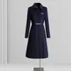 Roupa Externa de Lã Profissional Roupa de Trabalho Feminina Plus Algodão Engrossado Comprimento Médio Departamento de Vendas de Hotel Roupa Externa de Lã Inverno