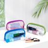 Bolsa de cosméticos de PVC personalizada transfronteriza, con carcasa translúcida de colores, bolsa de almacenamiento para artículos de tocador, carcasa impermeable, bolsa para artículos de tocador
