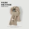 Bufanda de Punto de Tela con Etiqueta Blanca de Huevo Estilo Coreano Simple Moda Otoño e Invierno Color Sólido Mezcla de Lana Engrosada Cálida