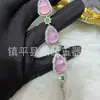 Pulsera de Calcedonia Tipo Hielo, Ágata Blanca, Chapado en Plata, Incrustada con Jade, Joyería Estilo Chino, Pulsera de Calcedonia Azul para Transmisión en Vivo