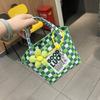 Manuseio Preço Internet Popular Bolsa de Ombro Boneca Fofa Grande Capacidade Cesta Tecida Bolsa de Mão Cesta de Legumes Bolsa Manuseio