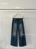 T-PLATFORM Jeans Retro Azul Profundo Estilo Hong Kong Feminino 2026 Novidades Início do Outono Calças Slimming Micro Flare 58092