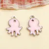 Acero Inoxidable Esmalte Dorado Goteo de Aceite Criatura Marina Pulpo Colgante Pendientes DIY Llavero Accesorios de Joyería Materiales