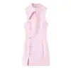 Bestseller Transfronteiriço AliExpress Primavera 2026 Novo Vestido Mini Feminino de Corte Justo com Detalhe de Nó 7265541