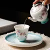 Taza de Té de Cerámica para Uso Doméstico con Diseño de Orquídea Mariposa Pintada a Mano, Taza Maestra para Degustación de Té, Juego de Té Kung Fu, Taza de Té para Mujeres