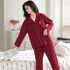 Pijama para Mujer para Primavera y Otoño, de Manga Larga, Algodón Fino tipo Algodón, Estilo Veraniego de Moda, Bonito Diseño de Oso Fresa, Se Puede Usar Afuera, Conjunto de Ropa para el Hogar