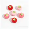 Mini Accesorios de Resina de Frutas Realistas Fresa Pinza Pequeña para el Cabello Goma para el Cabello Adorno Relleno para Juguete de Apretar