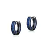 Pendientes de Aro Europeos y Americanos de Amazon, Pendientes Negros de Cobre con Circonita Completa, Accesorios de Oreja de Moda Hip-Hop Unisex Personalizados