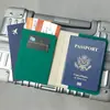Bolsa de Passaporte para Atacado Transfronteiriço Couro PU Borda Oleada Proteção de Passaporte Capa de Documento Viagem Internacional América do Norte Porta-Passaporte Portátil