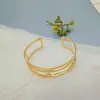 Pulsera Metálica Hueca de Apertura Amplia de Comercio Exterior Europeo y Americano Diseño Geométrico de Nicho Pulsera Punk Joyería Punk Geométrico