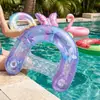 Tumbona flotante inflable, anillo de natación engrosado, diseño antivuelco, apto para niños y adultos, cama flotante inflable para actividades acuáticas