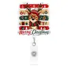 Caricatura de Muñeco de Nieve Navideño Carrete de Insignia Retráctil de Acrílico Clip de Cocodrilo Giratorio Portainsignia de Identificación de Enfermera Carrete de Insignia Elástico