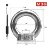 Porca com olhal em aço inoxidável 304, tipo parafuso com olhal circular, porca de alta resistência M3 4 5 6 810 apertada manualmente
