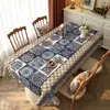 Toalha de Mesa Estilo Étnico em Pele de Cordeiro, Impermeável, à Prova de Óleo, Lavável, Resistente ao Calor, Luxo Leve, Retangular Boêmia para Mesa de Jantar