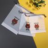 Bolsa com Cordão com Design de Urso Cartoon Fosco, Saquinho com Cordão para Cosméticos, Sapatos, Armazenamento de Viagem, Bolsa de Armazenamento Impermeável
