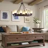 Estilo Country Americano Transfronterizo Madera Maciza Comedor, Sala de Estar, Barra de Comedor, Lámpara de Techo de Madera Simple y Única, Decoración Creativa para el Hogar