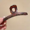 Novo Estilo Francês Padrão Retrô Plástico Gordo Verão Tartaruga Elegante Presilha de Agarre Preto Fosco Meio Arco Agarre