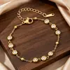Joyería de pulsera de acero de titanio con estrella de moda europea y americana, personalizada y elegante, collar de pentagrama de acero inoxidable de alta gama de lujo ligero con circonita