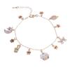 Venta Caliente Estilo K de Dulce y Popular Tobillera para Niños Bff Nube Blanca Pastel Arcoíris Unicornio Aleación Pulsera de Goteo de Aceite