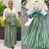 Traje Plisado Europeo y Americano para Mujer con Tirantes Cintura Ceñida Degradado Cardigan Plisado Superior Falda Plisada de Cintura Alta Conjunto de Dos Piezas
