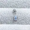 Pendientes Colgantes de Aleación de Titanio F136 con Zirconia en Forma de Gota de Agua Cabezal de Joyería para Piercing de Labio con Rosca Interna de Titanio G23