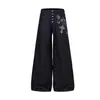 Magic Bear 2026 Novo Estilo Americano High Street Ro Streetwear Leve Jeans com Estampa Cruzada Calças Largas Soltas
